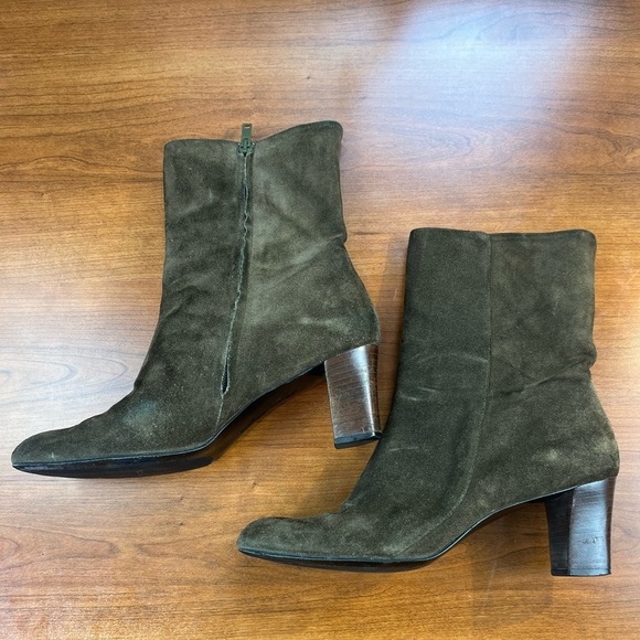 Robert Clergerie Green Suede Boots Sz 10 - Picture 2 of 15